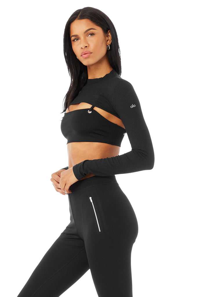 Long Sleeve Alo Yoga Thrill Seeker Shrug Černé | SJAOMPU-05