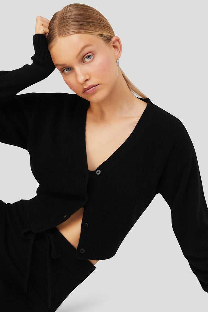 Mikiny Alo Yoga Cashmere Jet Set Černé | NSVEUWZ-73