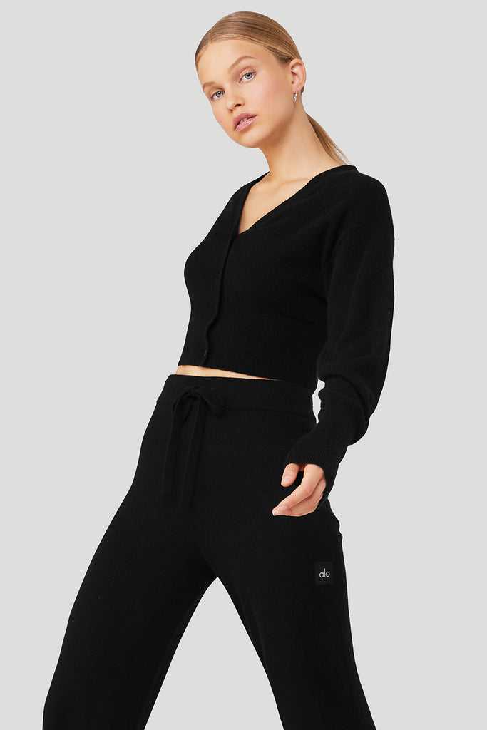 Mikiny Alo Yoga Cashmere Jet Set Černé | NSVEUWZ-73