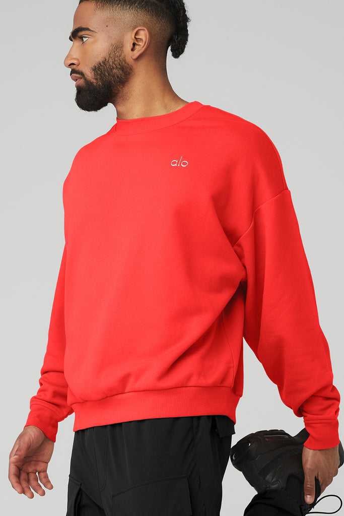 Mikiny S Kapucí Alo Yoga Accolade Crew Neck Červené | EJQGUID-60