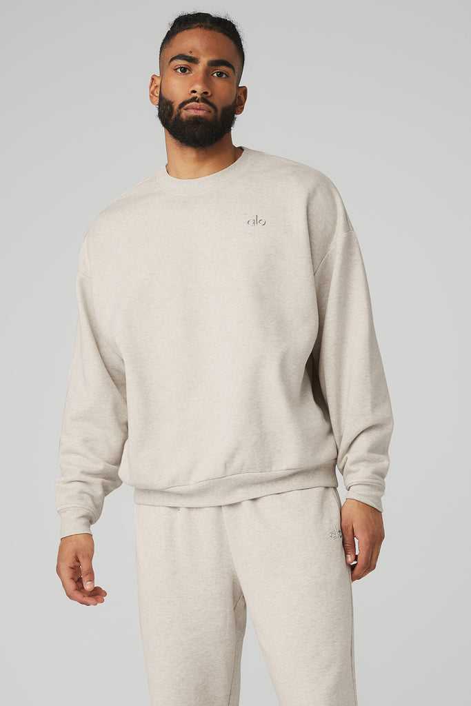 Mikiny S Kapucí Alo Yoga Accolade Crew Neck Béžový | JEBAYSF-73