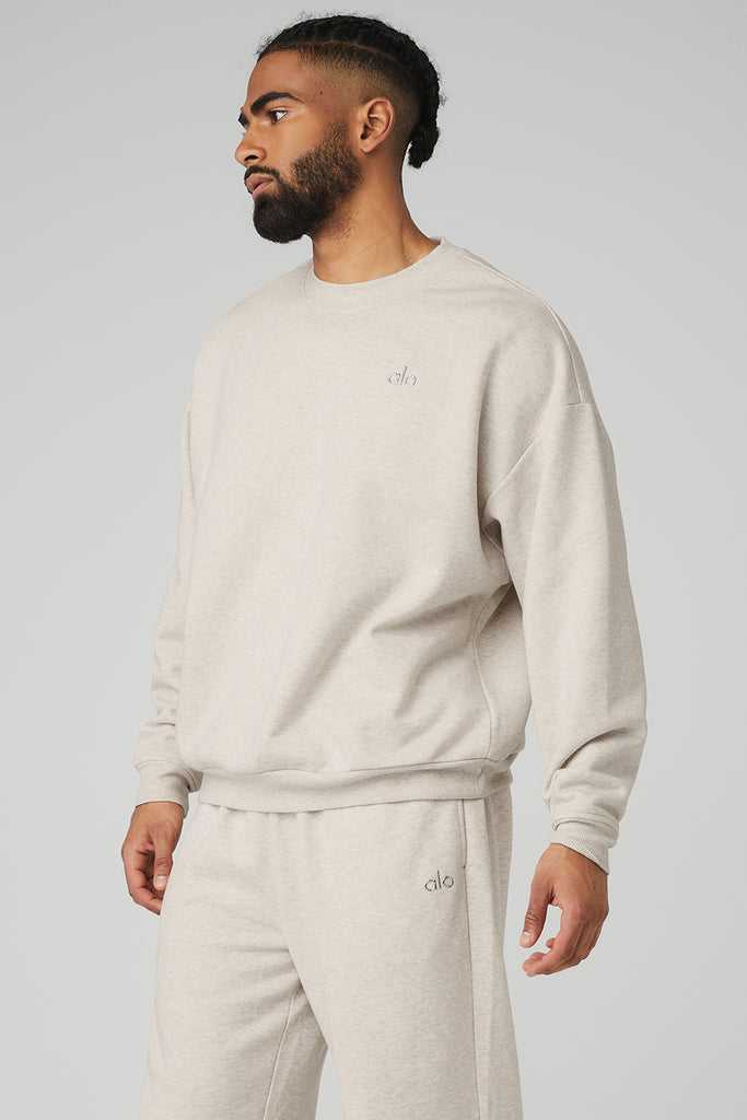 Mikiny S Kapucí Alo Yoga Accolade Crew Neck Béžový | JEBAYSF-73