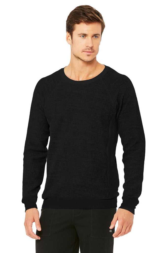 Mikiny S Kapucí Alo Yoga Relaxed Crew Neck Sweatshirt Černé | SFURQDT-27