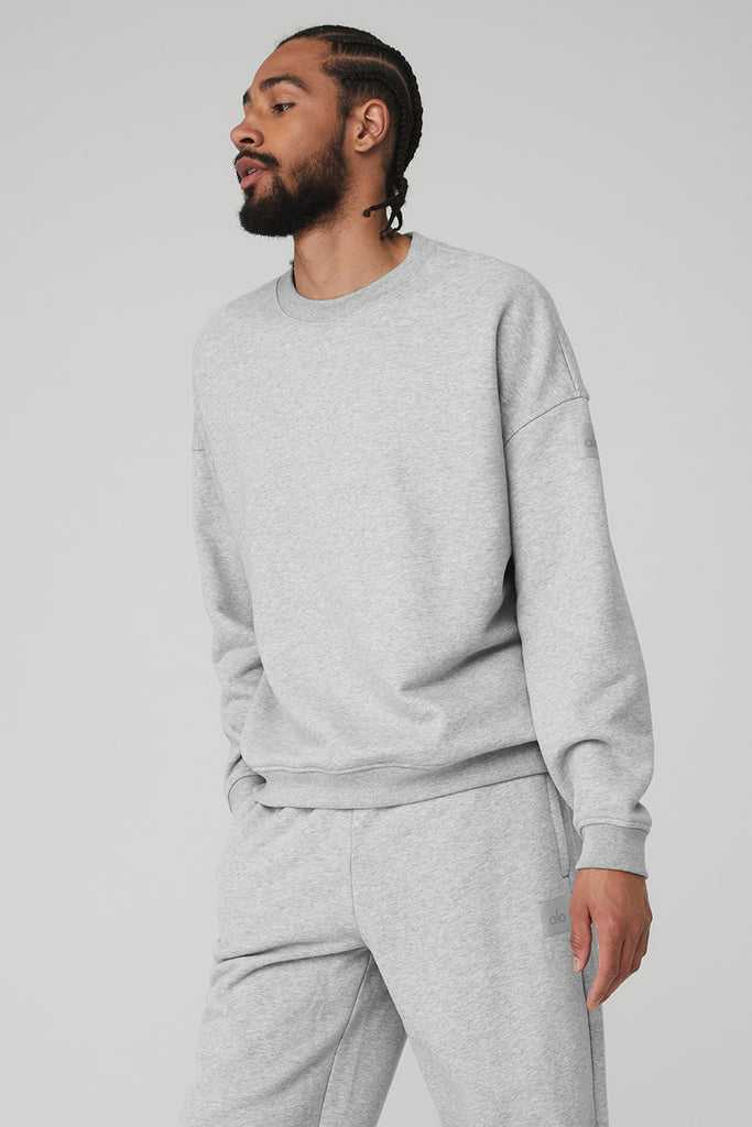 Mikiny S Kapucí Alo Yoga Renown Heavy Weight Crew Neck Šedé | OTZQKVU-96