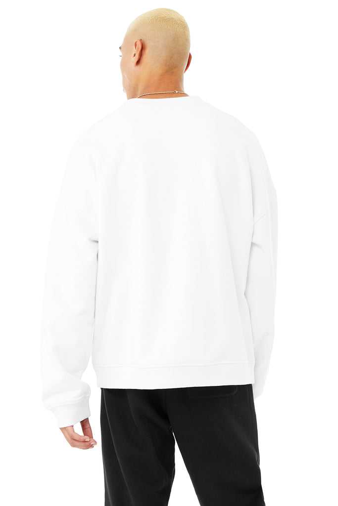 Mikiny S Kapucí Alo Yoga Renown Heavy Weight Emblem Crew Neck Bílé | TMJBHNK-04