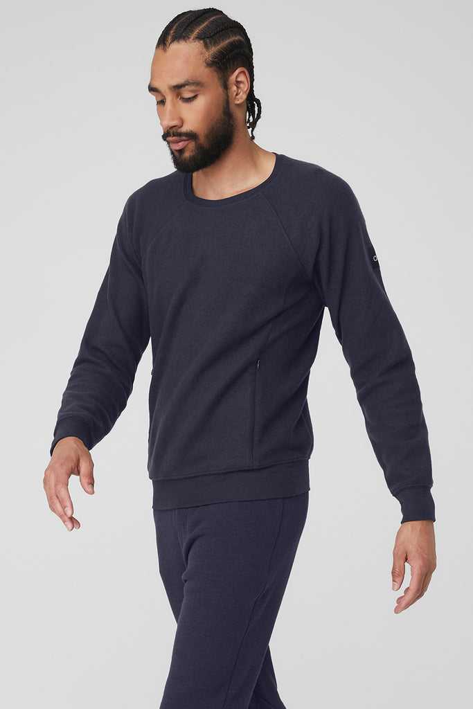 Mikiny S Kapucí Alo Yoga Triumph Crew Neck Sweatshirt Tmavě Blankyt | VFPCAGY-84