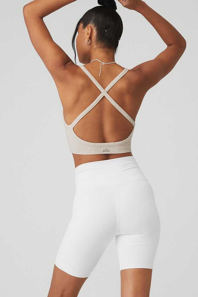 Podprsenky Alo Yoga Seamless Žebrovaný Low Back Béžový | OJNMUKF-91