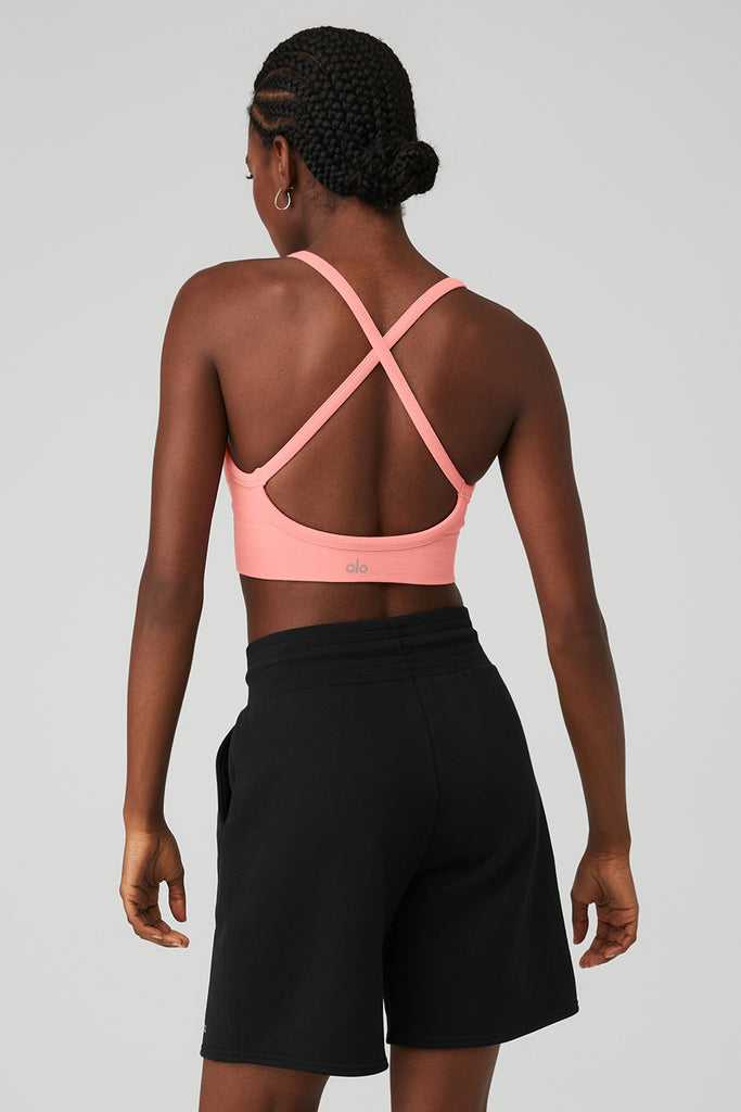 Podprsenky Alo Yoga Seamless Žebrovaný Low Back Růžové | SYXZFOJ-17