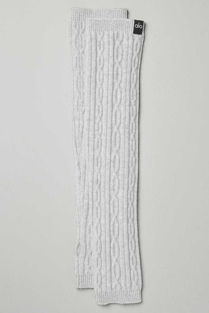 Rukavice Alo Yoga Cable Knit Arm Warmers Šedé | WKOVRSZ-76