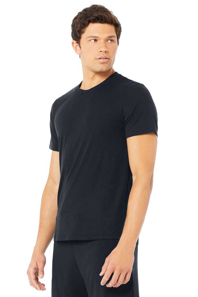 Short Sleeve Alo Yoga Airwave Tee Tmavě Blankyt | XZSPMUO-83