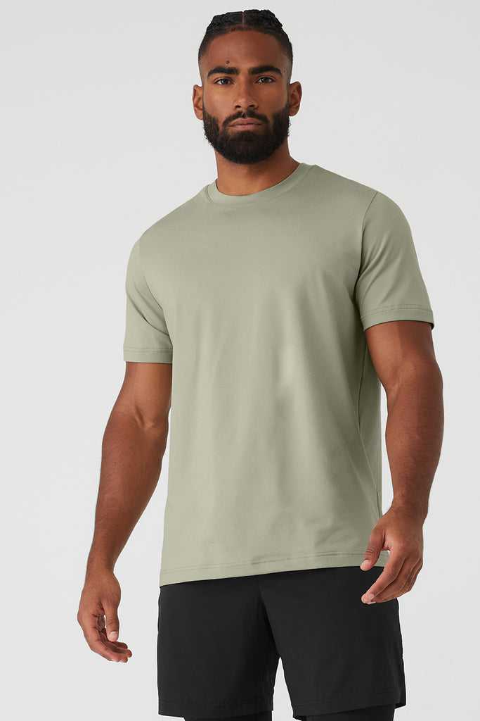 Short Sleeve Alo Yoga Conquer Reform Crewneck Citrón Zelene | PCEZYOA-01