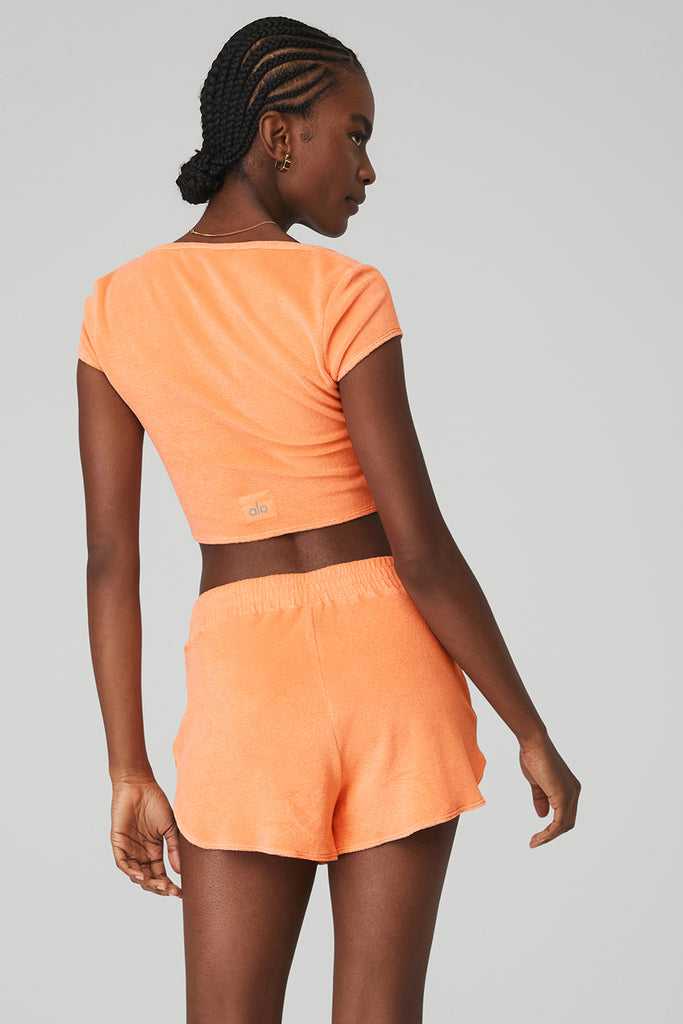 Short Sleeve Alo Yoga Terry Beachside Oranžové | OVJTEXB-59