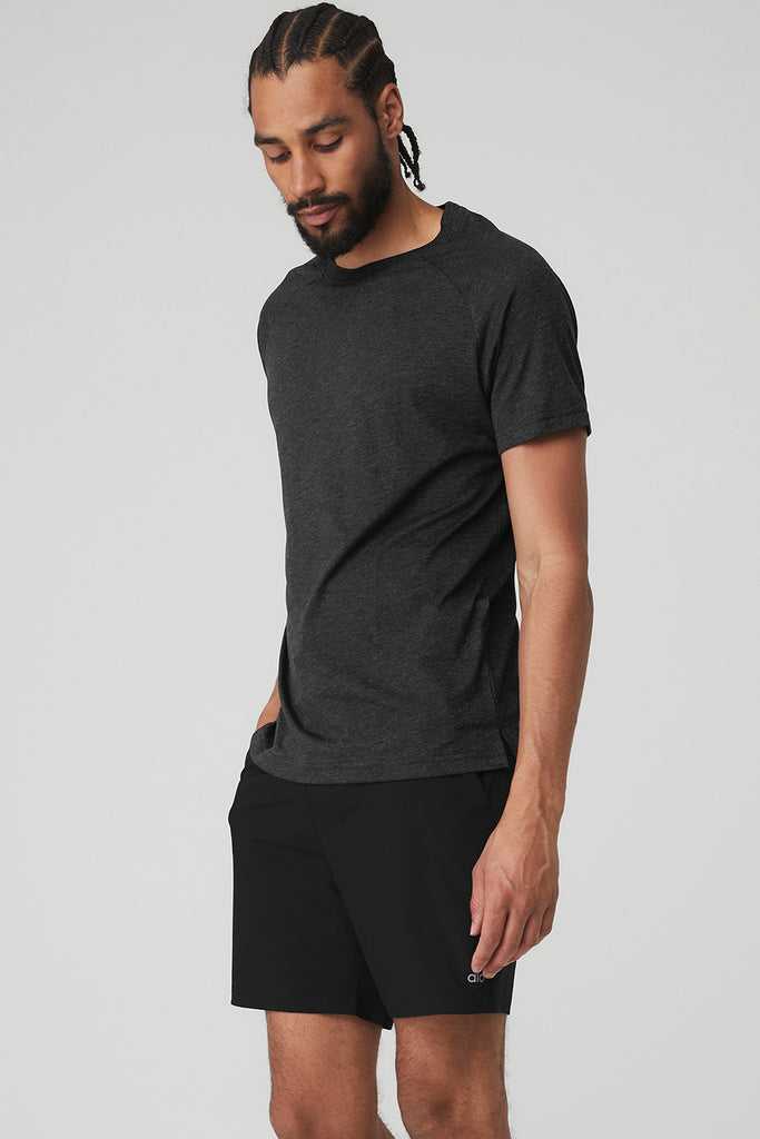 Short Sleeve Alo Yoga The Triumph Crew Neck Tee Černé | AJTIQVC-76