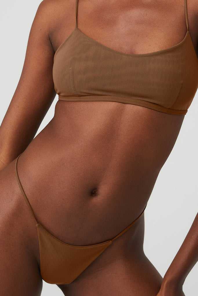 Spodní Prádlo Alo Yoga Airmesh Venus Tanga Hnědé | PWDZSCQ-93