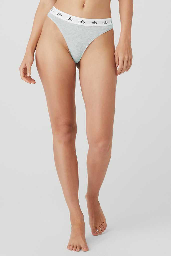 Spodní Prádlo Alo Yoga Icon French Cut Tanga Šedé | AOCUSRG-87