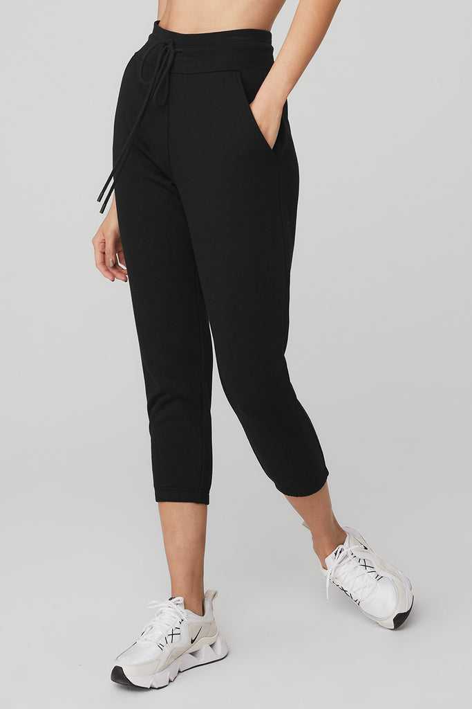 Sportovní Kalhoty Alo Yoga 7/8 Easy Sweatpant Černé | POMFUXG-59