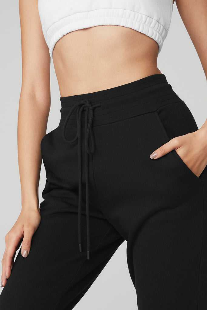 Sportovní Kalhoty Alo Yoga 7/8 Easy Sweatpant Černé | POMFUXG-59