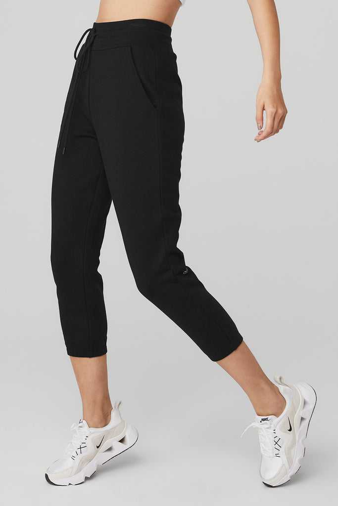 Sportovní Kalhoty Alo Yoga 7/8 Easy Sweatpant Černé | POMFUXG-59