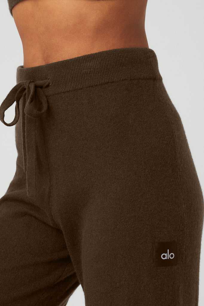 Sportovní Kalhoty Alo Yoga Cashmere High-Pasem Jet Set Široké Leg Pant Káva | JTWSDEA-01