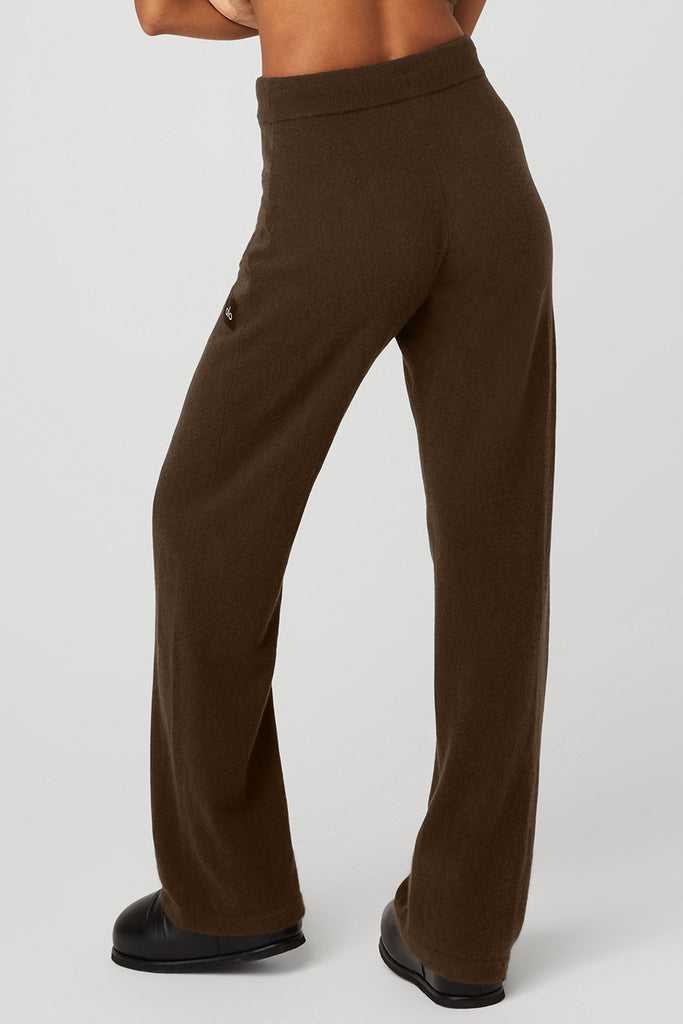 Sportovní Kalhoty Alo Yoga Cashmere High-Pasem Jet Set Široké Leg Pant Káva | JTWSDEA-01