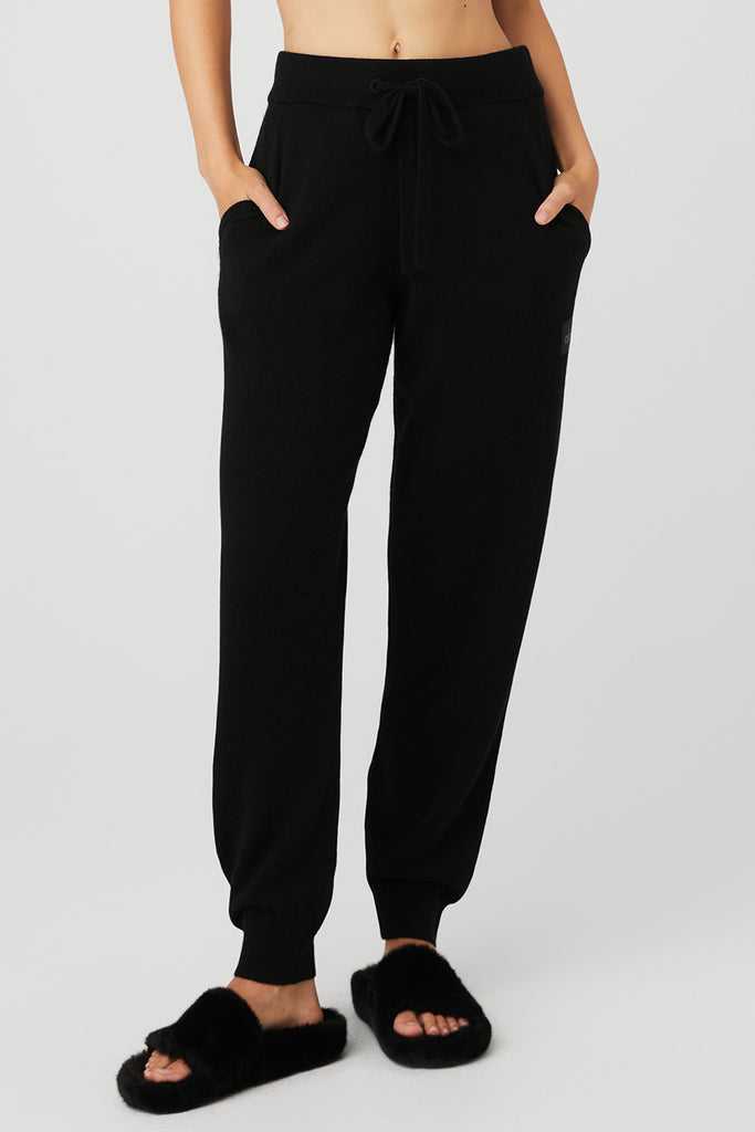 Sportovní Kalhoty Alo Yoga High-Pasem Cashmere Jet Set Pant Černé | BCDLVGE-31