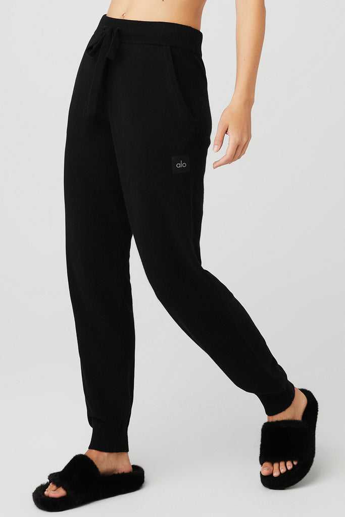 Sportovní Kalhoty Alo Yoga High-Pasem Cashmere Jet Set Pant Černé | BCDLVGE-31