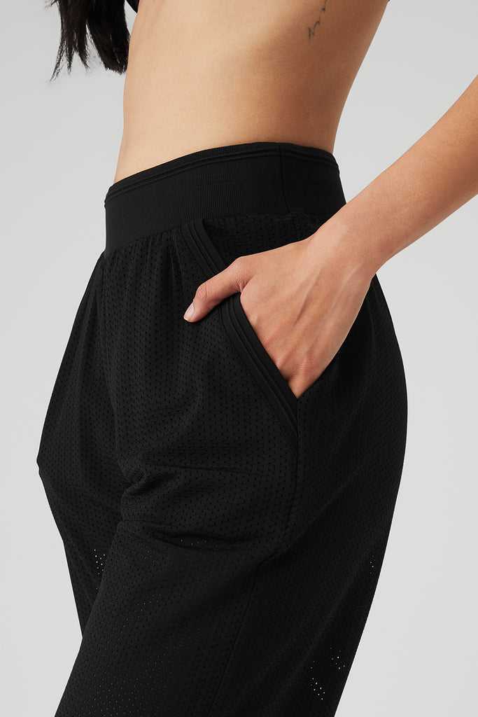 Sportovní Kalhoty Alo Yoga Mesh All-Star Široké Leg Pant Černé | YISNZLF-60