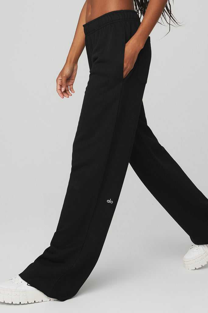 Sportovní Kalhoty Alo Yoga Puddle Sweatpant Černé | QYGIFSK-12