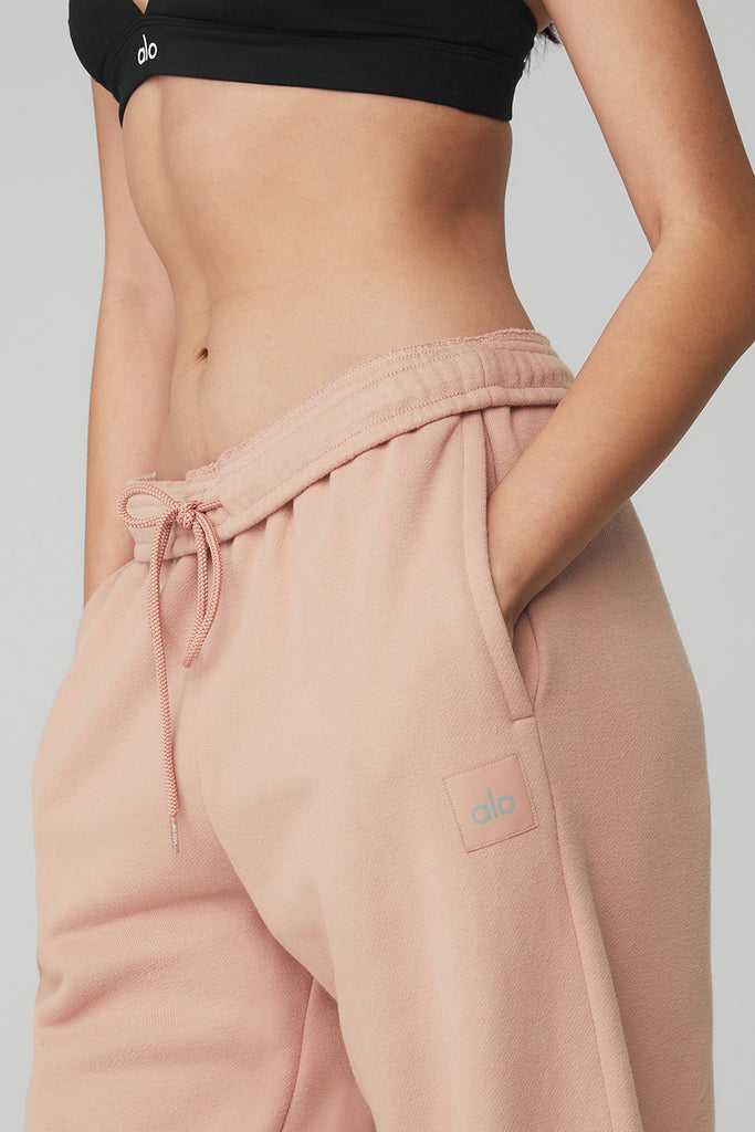 Sportovní Kalhoty Alo Yoga Renown Heavy Weight Sweatpant Růžové | WBTNFDR-08