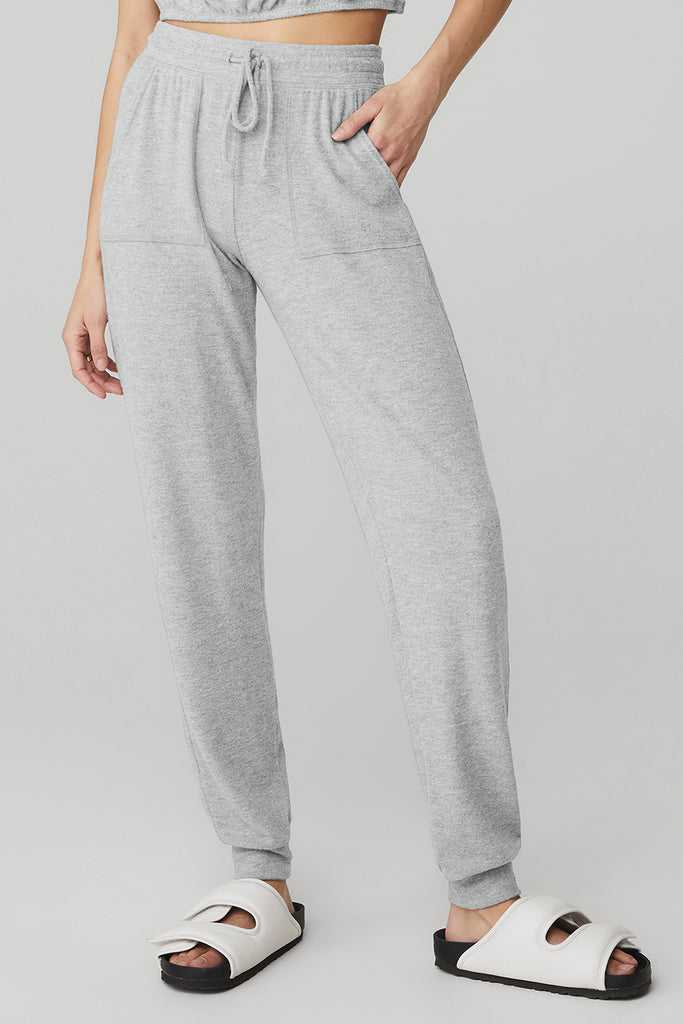 Sportovní Kalhoty Alo Yoga Soho Sweatpant Šedé | OVMNPYU-25