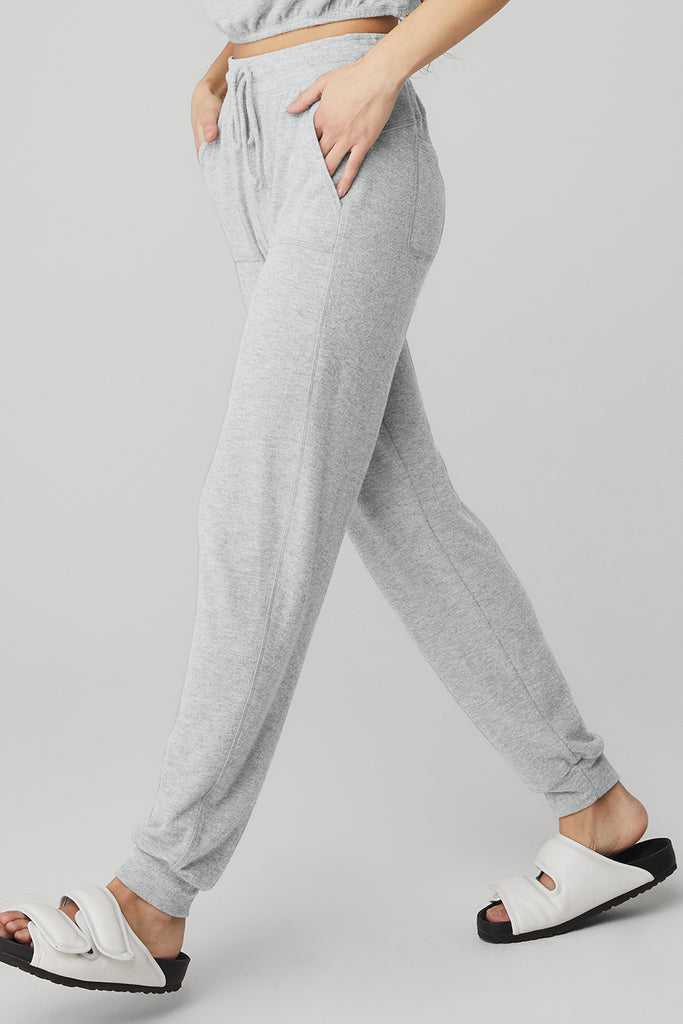 Sportovní Kalhoty Alo Yoga Soho Sweatpant Šedé | OVMNPYU-25