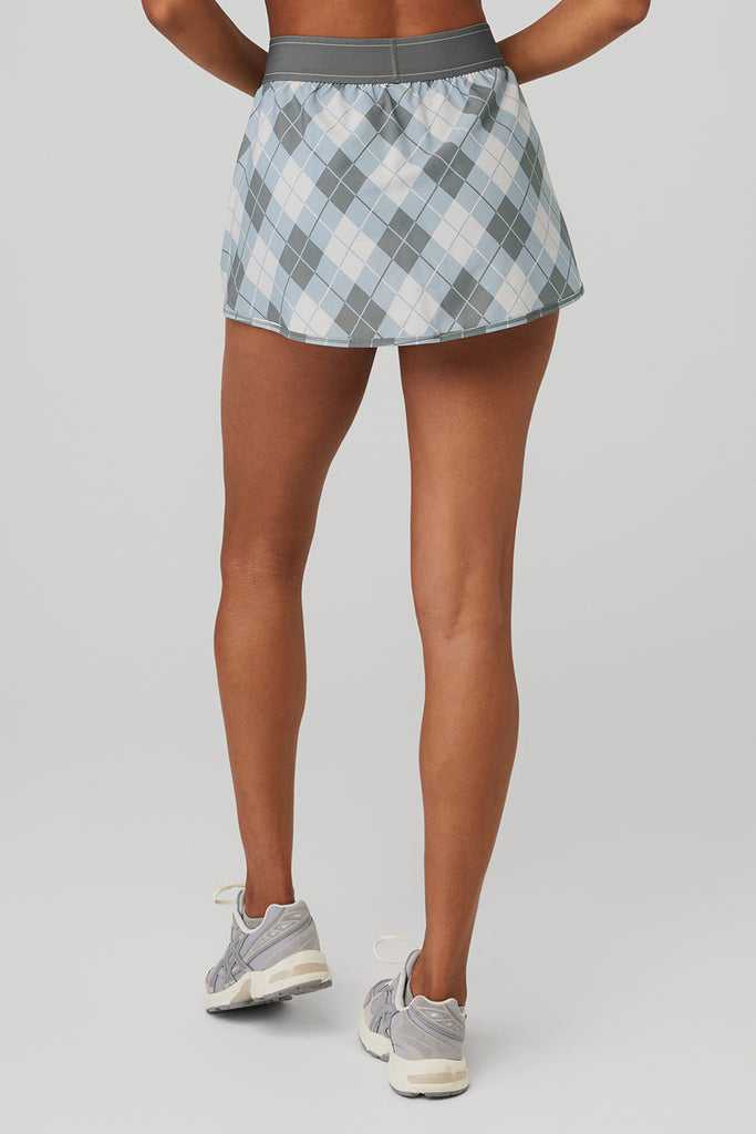 Sukně Alo Yoga Argyle Match Point Tenisové Skirt Titan | DAVOIME-01