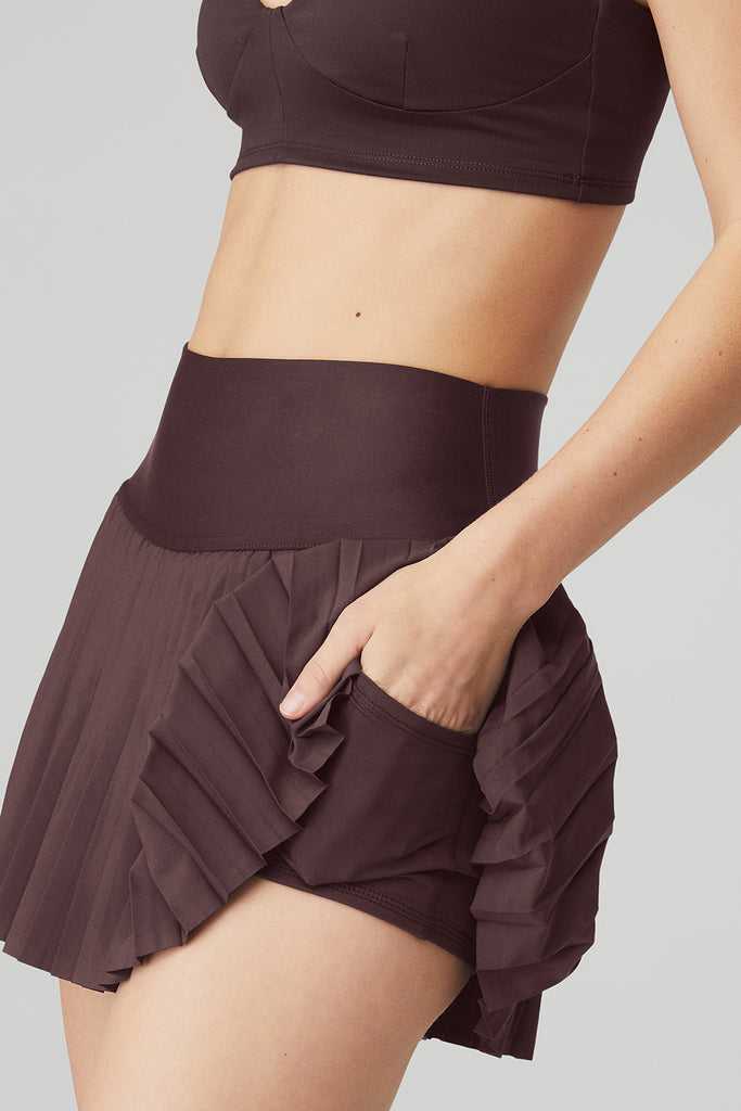 Sukně Alo Yoga Grand Slam Tenisové Skirt Černé Káva | BWKVPHC-68