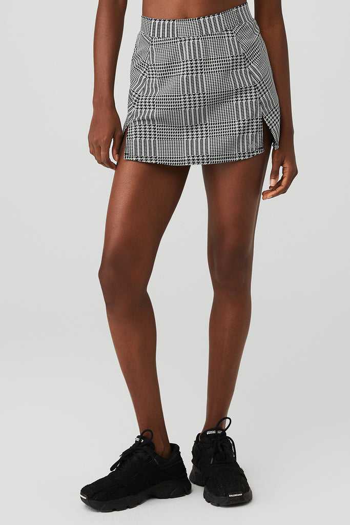 Sukně Alo Yoga Jacquard Glenplaid Tenisové Skirt Titan Černé | SGXOMBL-60