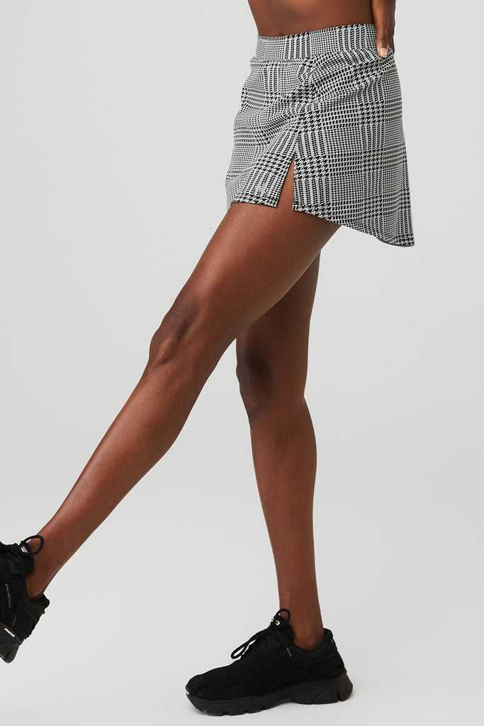 Sukně Alo Yoga Jacquard Glenplaid Tenisové Skirt Titan Černé | SGXOMBL-60