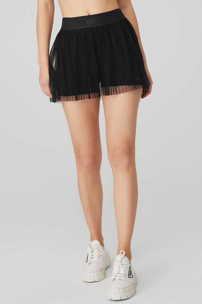 Sukně Alo Yoga Mesh Flirty Tenisové Skirt Černé | OYQEJBS-26