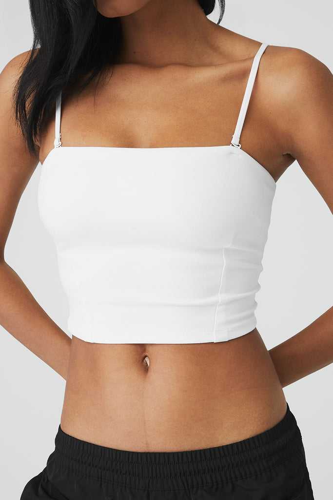 Tílko Alo Yoga Alosoft Convertible Sunkissed Bandeau Bílé | SPMZQHU-56