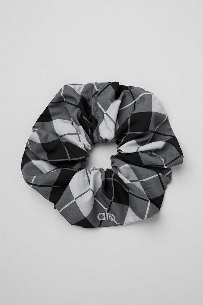 Čelenky Alo Yoga Argyle Oversized Scrunchie Černé Tmavě Šedé | UXRMCZT-97