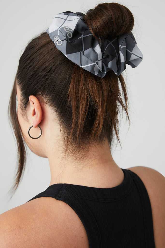 Čelenky Alo Yoga Argyle Oversized Scrunchie Černé Tmavě Šedé | UXRMCZT-97