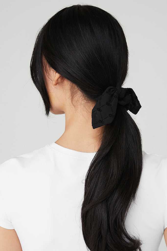 Čelenky Alo Yoga Flocked Rhythm Scrunchie Černé | TFHYSAI-85