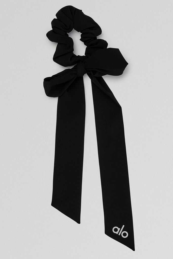 Čelenky Alo Yoga Love Knots Tie Scrunchie Černé | OFPWUSL-17