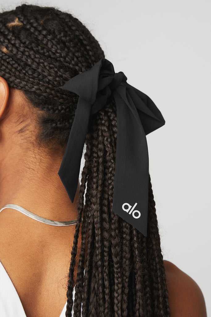 Čelenky Alo Yoga Love Knots Tie Scrunchie Černé | OFPWUSL-17