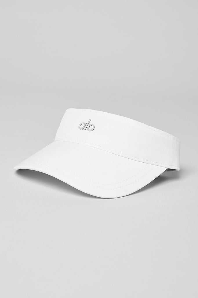 Čepice Alo Yoga Captivate Visor Bílé | AIDFZRS-28