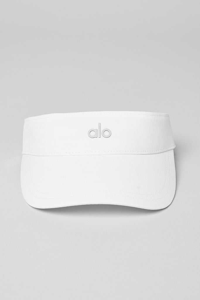 Čepice Alo Yoga Captivate Visor Bílé | AIDFZRS-28