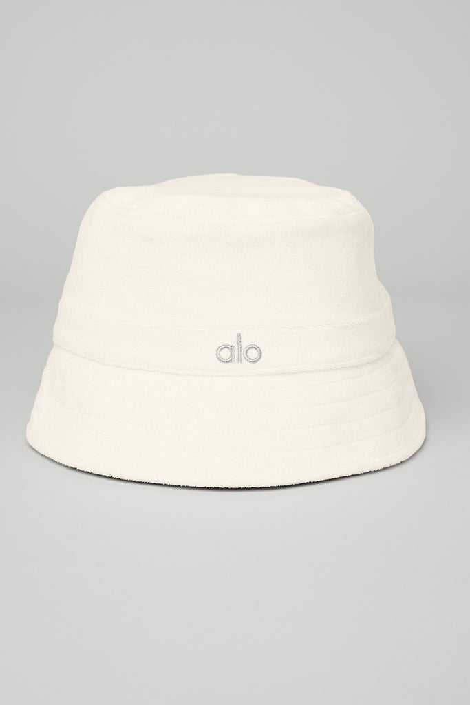 Čepice Alo Yoga Terry Beachside Bucket Bílé | ZXCVEQW-50