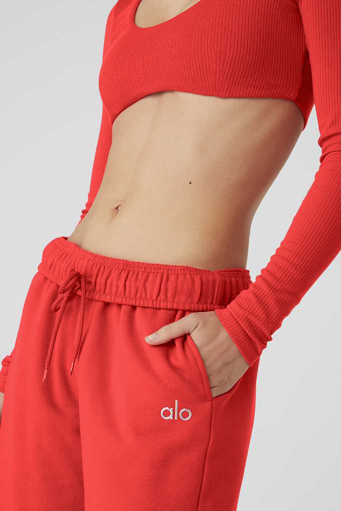 Šortky Alo Yoga Accolade Sweat Červené | WILXJUZ-10